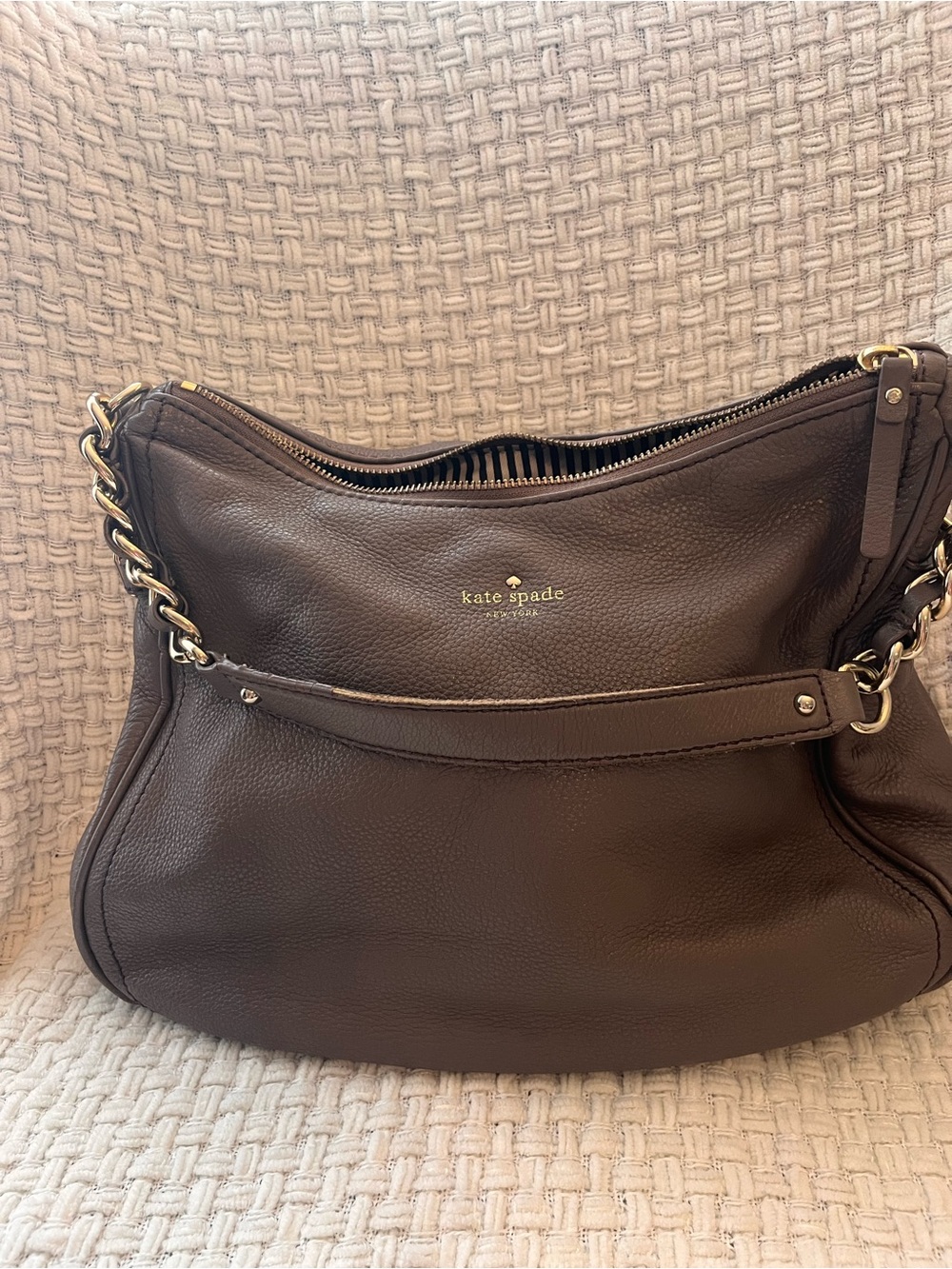 Kate Spade Gray Soft Leather Shoulder Bag